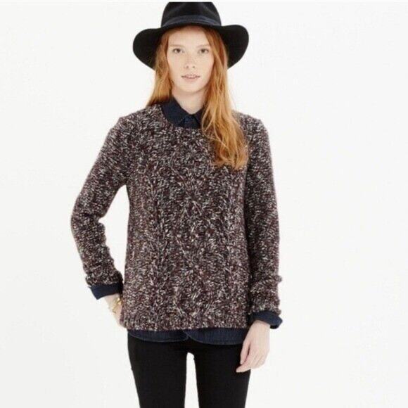 Madewell Firelight Pullover Jewel Tone Marled Sweater Wool Blend Woman's Small - Picture 1 of 8